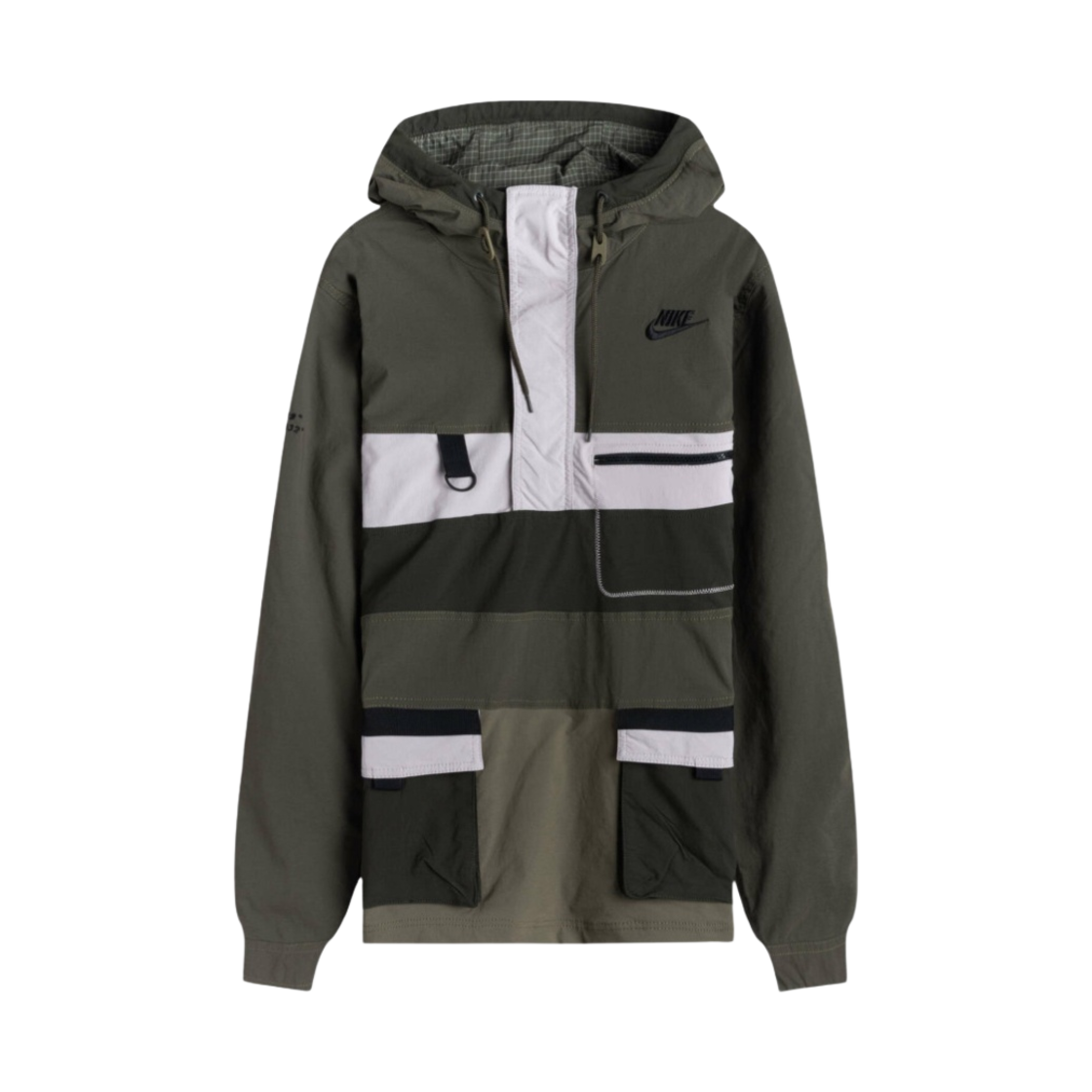 CU4220-033 Nike NSW Hype Hike Woven Jacket Grey Black
