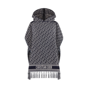 Dior Oblique Hooded Poncho Cotton Navy Blue