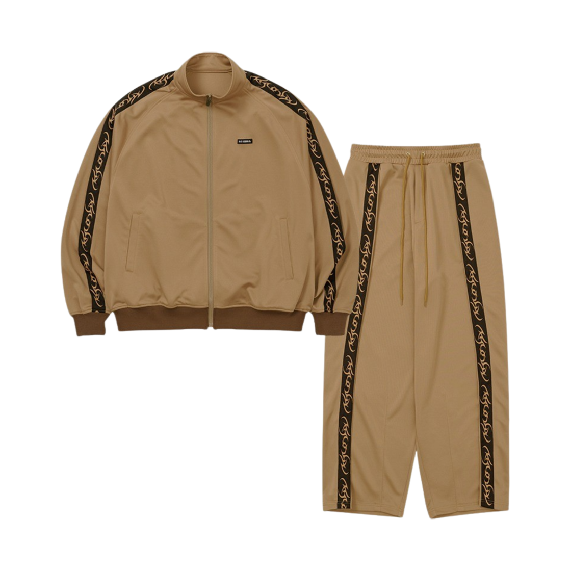 AJ244SET01MC Ajobyajo Set Oversized Raglan Track Set-Up Mocha