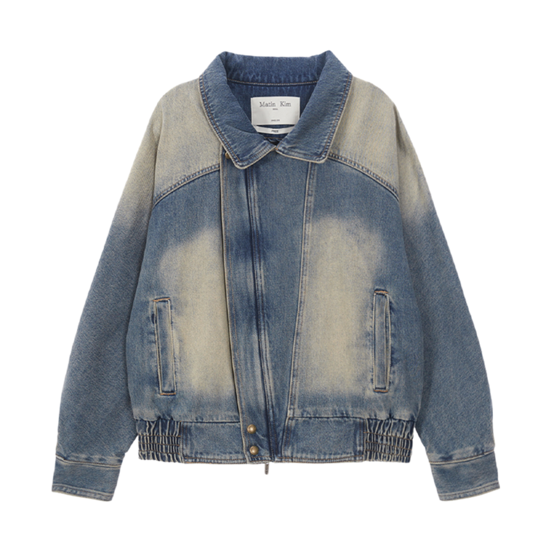 MK239ODJ006M (W) Matin Kim Brush Washed Denim Jacket Blue