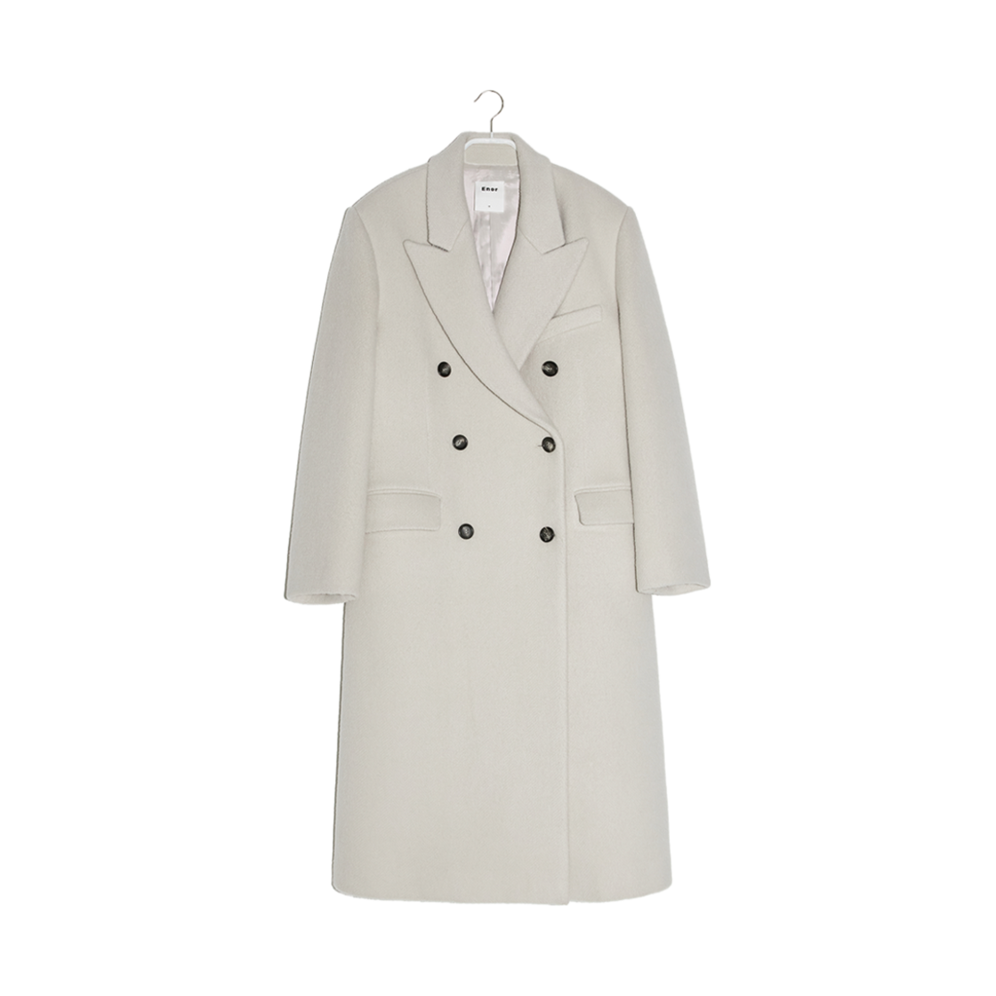 엔오르 우먼 더블 브레스트 테일러드 코트 아이보리(Enor Women Double Breasted Tailored Coat Ivory)