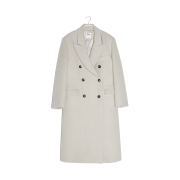 Enor Women Double Breasted Tailored Coat Ivory