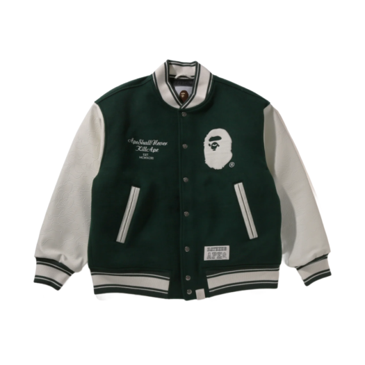 0ZXJKMX41301N BAPE Varsity Jacket Green