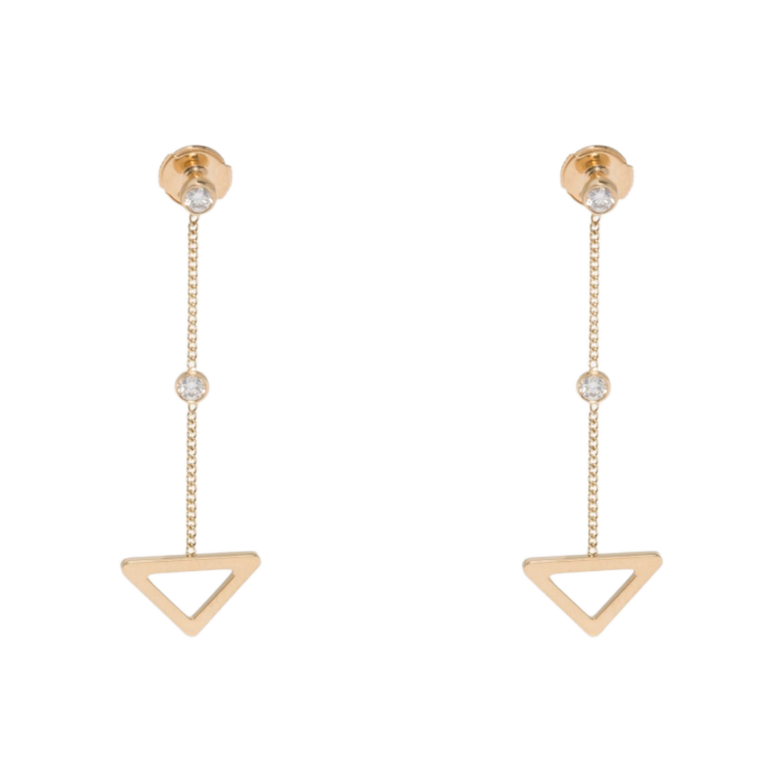 (W) 프라다 이터널 골드 컷아웃 드롭 이어링 옐로우 골드 & 다이아몬드 골드 화이트((W) Prada Eternal Gold Cut Out Drop Earrings in Yellow Gold with Diamonds Gold White) - 1