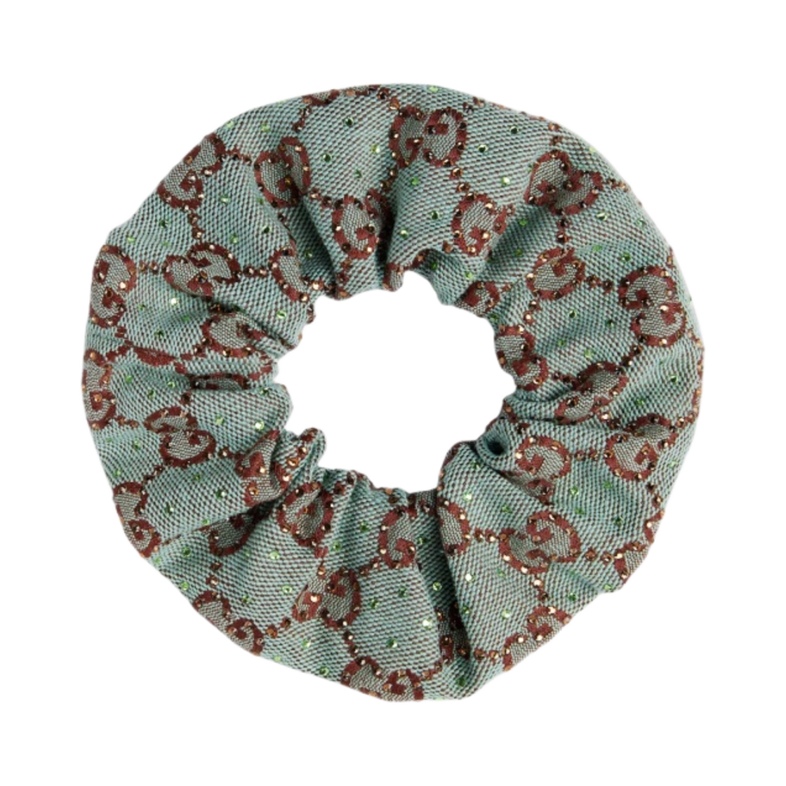 781415-3GAM9-4874 (W) Gucci GG Canvas Scrunchie Pale Blue Brown