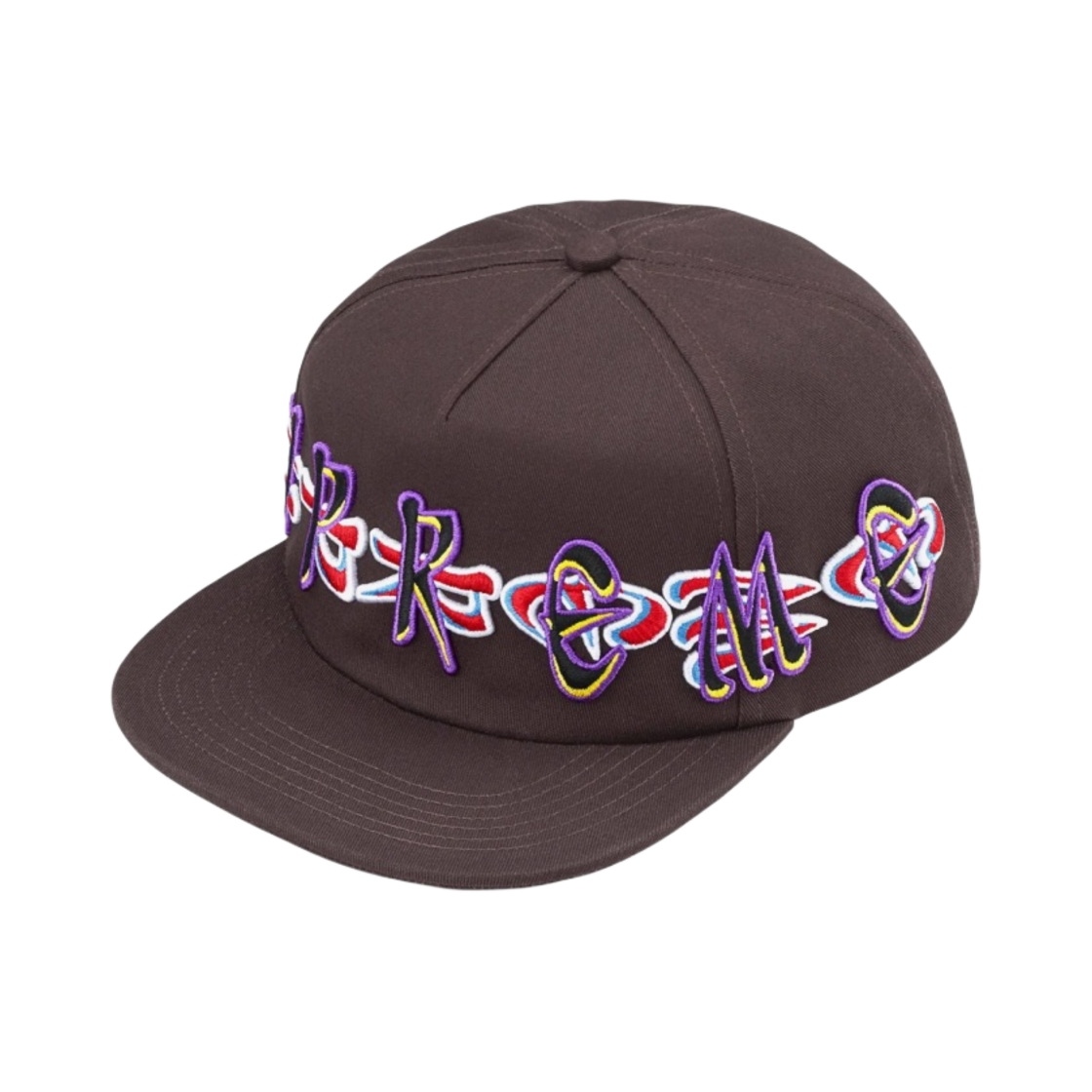 슈프림 AOI 스펠아웃 5-패널 캡 다크 브라운 - 23FW(Supreme AOI Spellout 5-Panel Dark Brown - 23FW) - 1