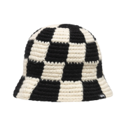 Stussy Checker Knit Bucket Hat Black