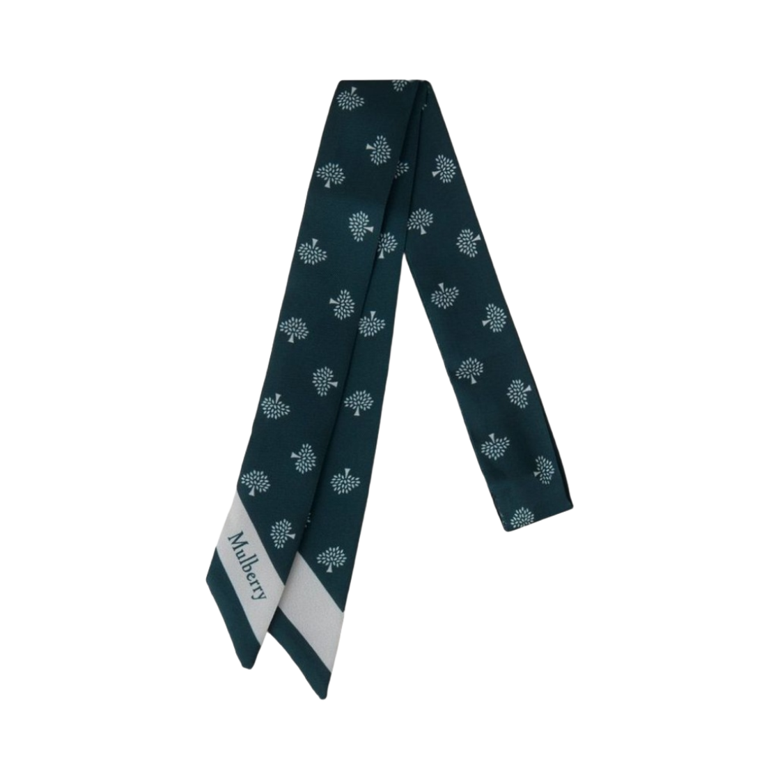 (W) 멀버리 리사이클드 폴리에스터 트리 스키니 스카프 그린((W) Mulberry Recycled Polyester Tree Skinny Scarf Green)