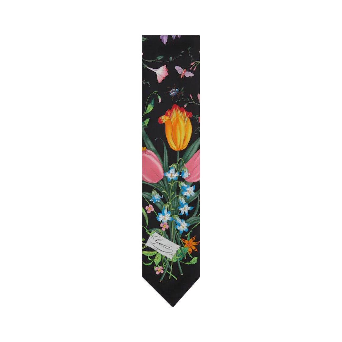 733434-3G001-1088 (W) Gucci Flora Print Silk Neck Bow Black Multicolour