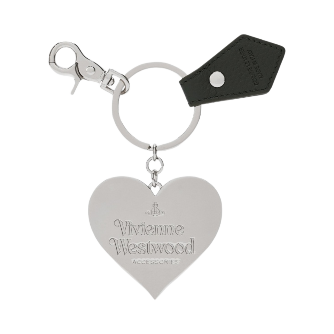 비비안 웨스트우드 그레인 레더 미러 하트 오브 키링 그린(Vivienne Westwood Grain Leather Mirror Heart Orb Keyring Green) - 2