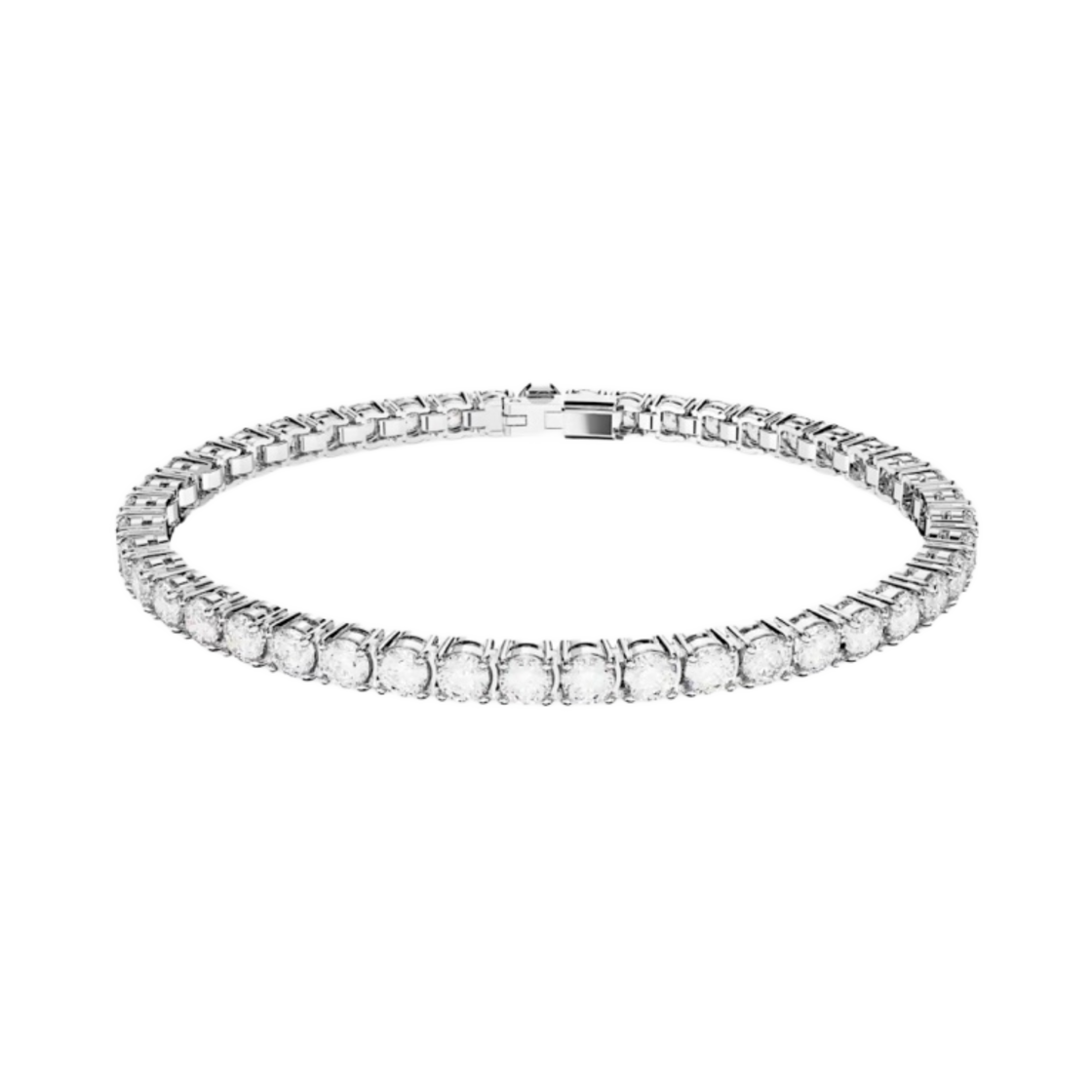 (W) 스와로브스키 매트릭스 테니스 브레이슬릿 화이트 로듐 플래팅((W) Swarovski Matrix Tennis Bracelet White Rhodium Plated)