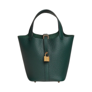 Hermes Picotin Lock 18 Bag Clemence & Gold Vert Cypres