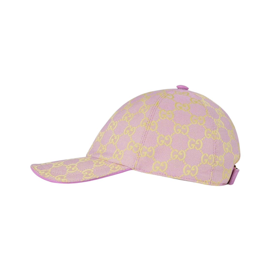 (W) 구찌 GG 캔버스 베이스볼 햇 라일락 옐로우((W) Gucci GG Canvas Baseball Hat Lilac Yellow) - 2
