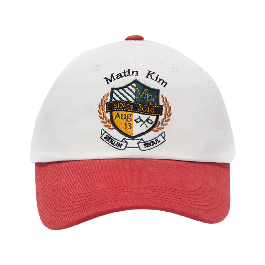 (W) 마뗑킴 엠블럼 컬러 볼캡 아이보리((W) Matin Kim Emblem Color Ball Cap Ivory) - 2