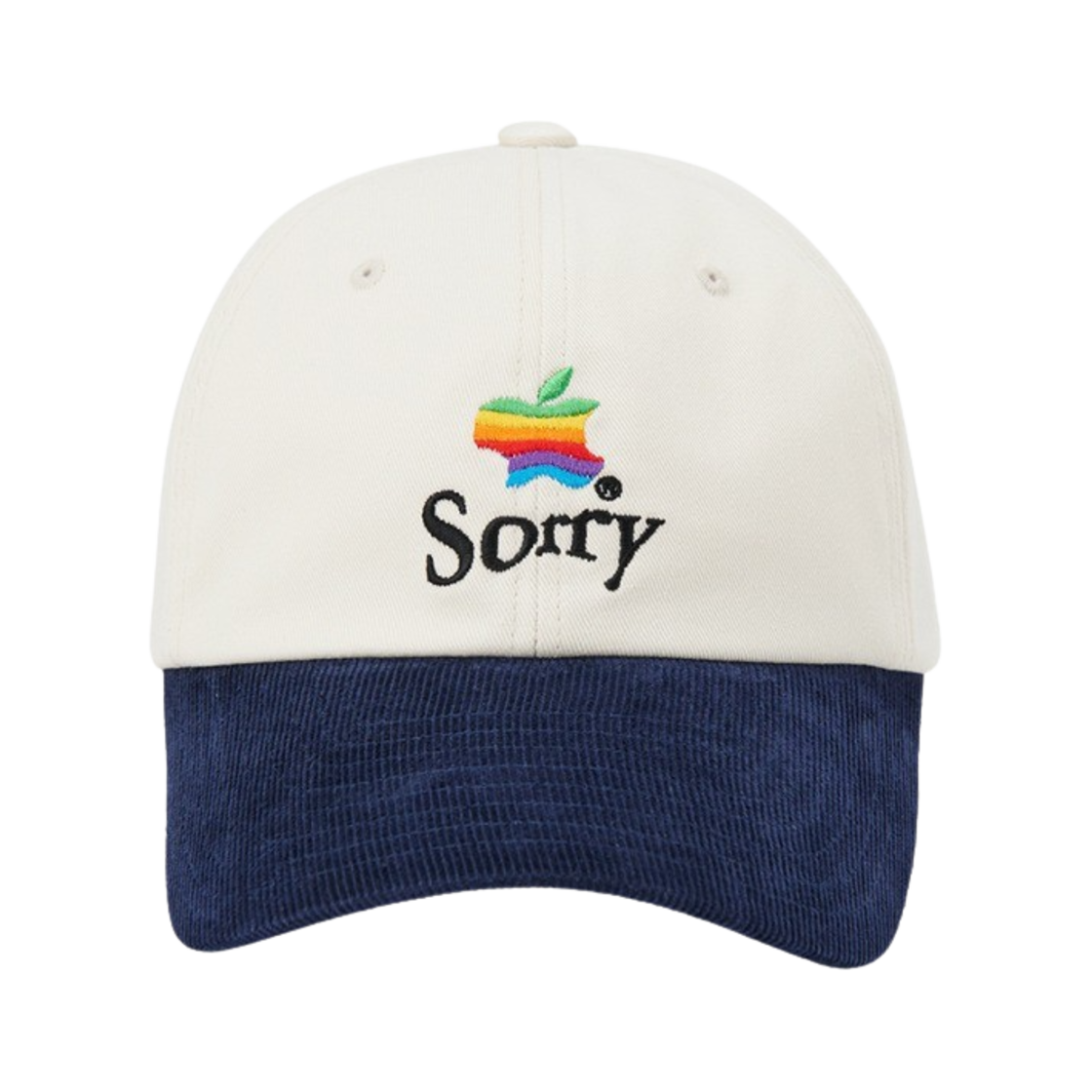 2202TMHA013OIY Typing Mistake Sorry Embroidery Ball Cap Ivory Navy - 22FW