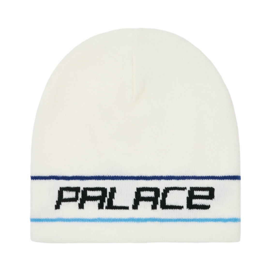 팔라스 스트라이프 나인 커프 비니 화이트 - 25SS(Palace Stripe Nein Cuff Beanie White - 25SS) - 1