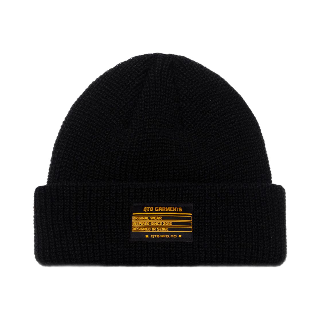Q4WMHT001BLK QT8 GARMENTS Original Short Beanie Black