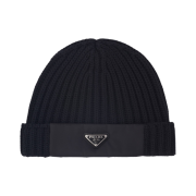 Prada Re-Nylon Gabardine and Wool Beanie Black