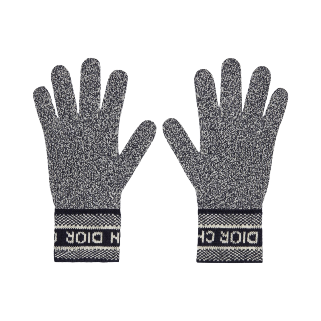 (W) 디올 D 화이트 글러브 네이비 블루 울 캐시미어 니트((W) Dior D White Gloves Navy Blue Wool Cashmere Knit) - 1