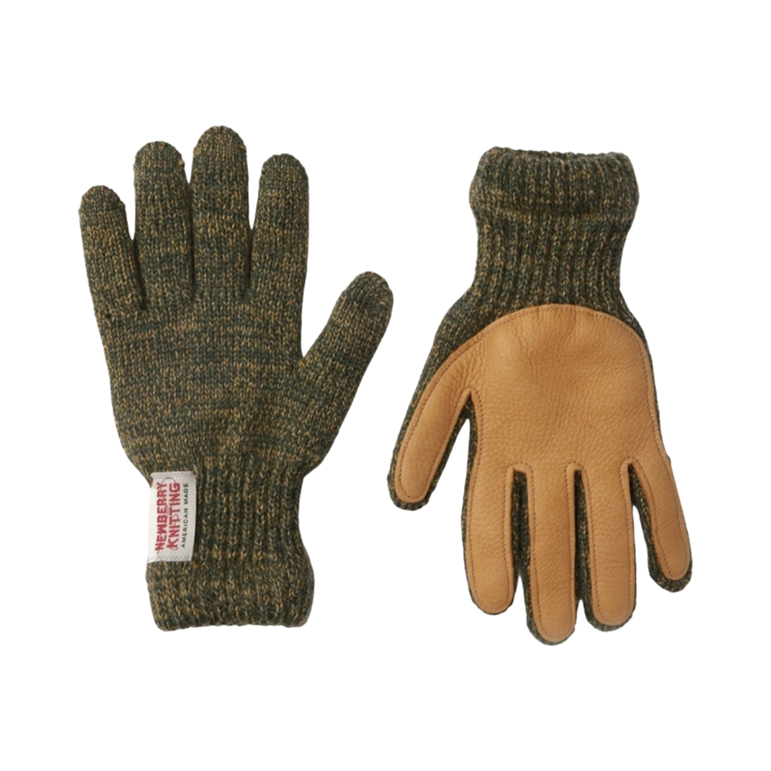 뉴베리니팅 디어스킨 울 글러브 올리브(Newberry Knitting Deerskin Wool Gloves Olive)