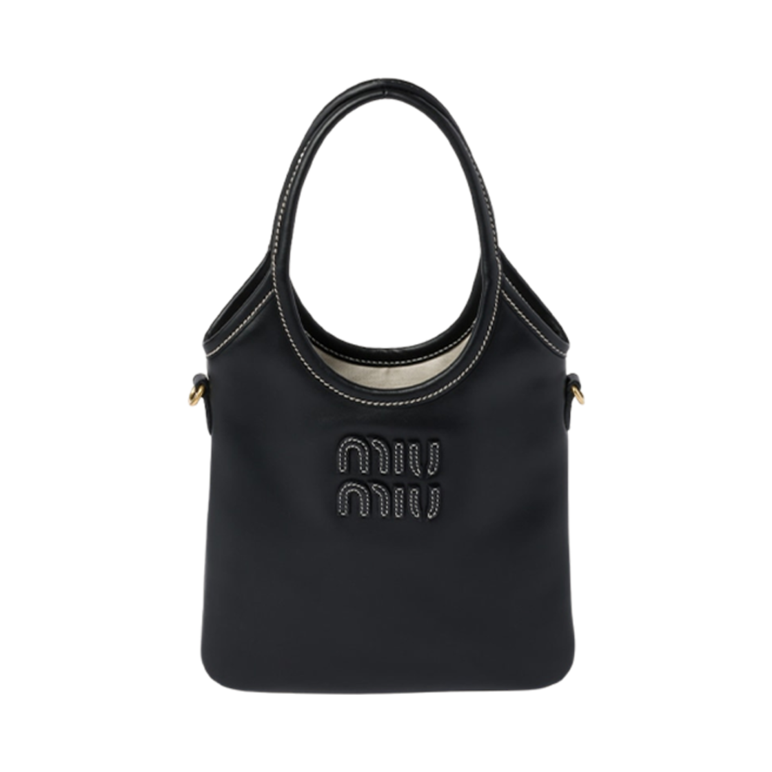 미우 미우 아이비 레더 미니 핸드백 블랙(Miu Miu Ivy Leather Mini Handbag Black)