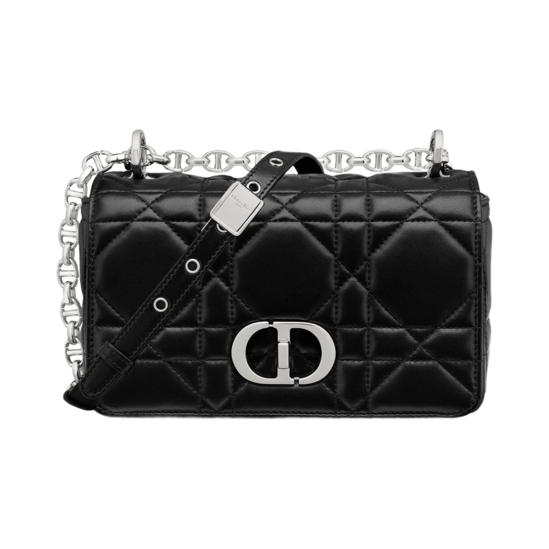 M9252PHPA-M900 Dior Soft Dior Caro Small Bag Macrocannage Lambskin Black