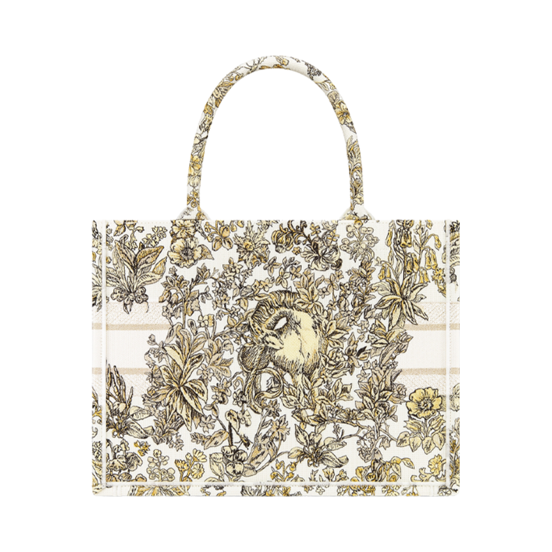 디올 미디움 북 토트 자수 메탈릭 쓰레드 앤 밀레피오리 유니콘 모티프 라떼 골드(Dior Medium Book Tote Embroidered with Metallic Thread and Millefiori Unicorn Motif Latte Gold) - 3