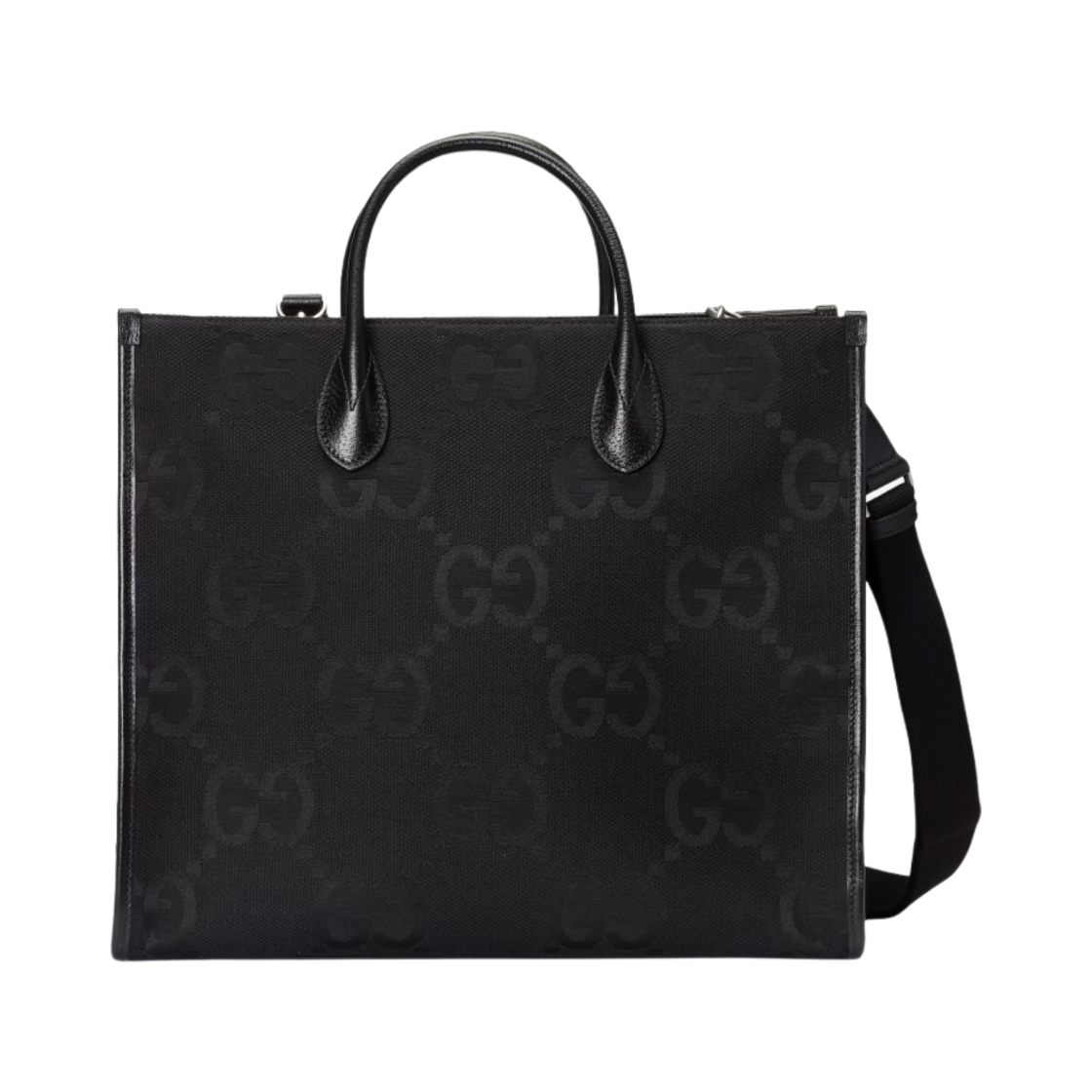 구찌 점보 GG 토트백 블랙 GG 캔버스(Gucci Jumbo GG Tote Bag Black GG Canvas) - 1