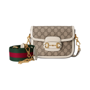 Gucci Horsebit 1955 Mini Shoulder Bag Beige White