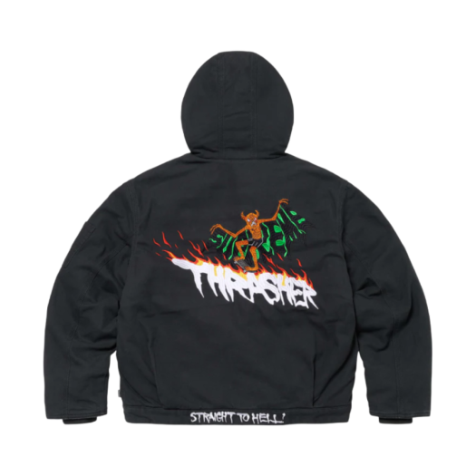Supreme x Thrasher Hooded Work Jacket Black - 24FW