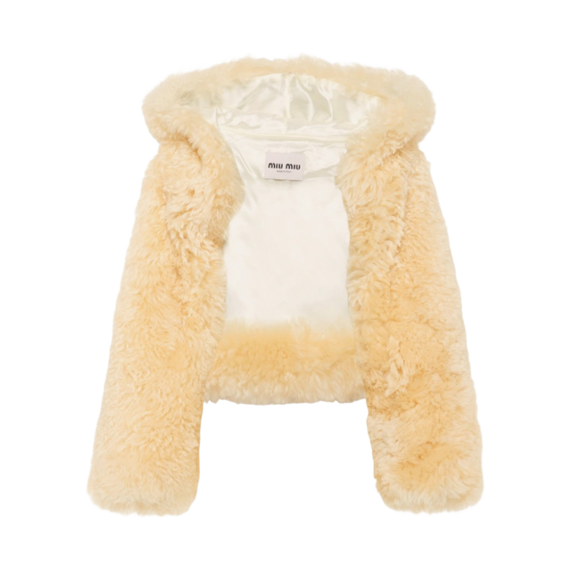 (W) 미우 미우 몽골리안 숄 크림((W) Miu Miu Mongolian Stole Cream) - 1