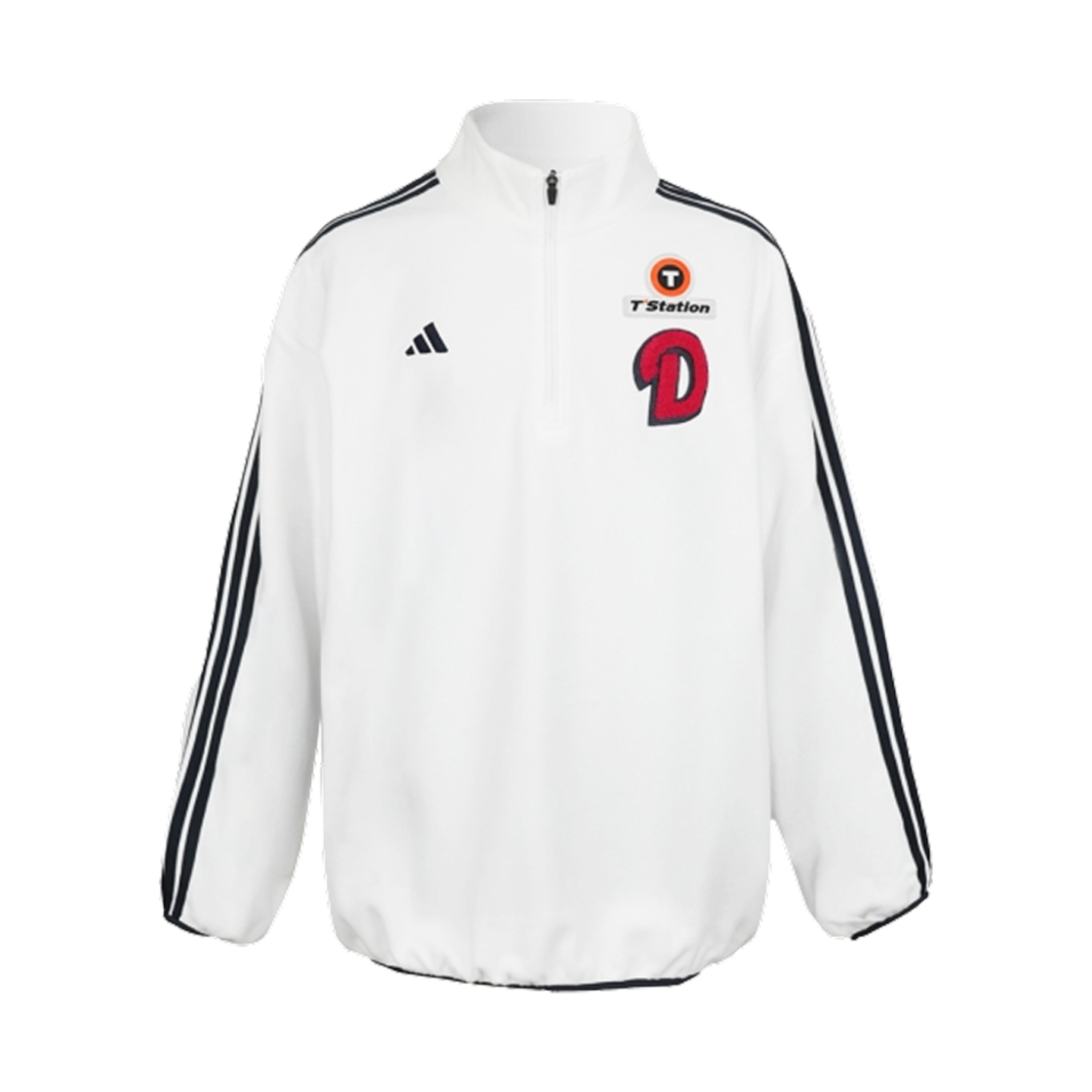 두산 베어스 x 아디다스 2025 어센틱 풀오버 화이트 - KR 사이즈(Doosan Bears x Adidas 2025 Authentic Pullover White - KR Sizing)