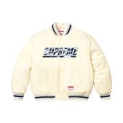 Supreme Mitchell & Ness Camo Logo Varsity Jacket White - 25SS