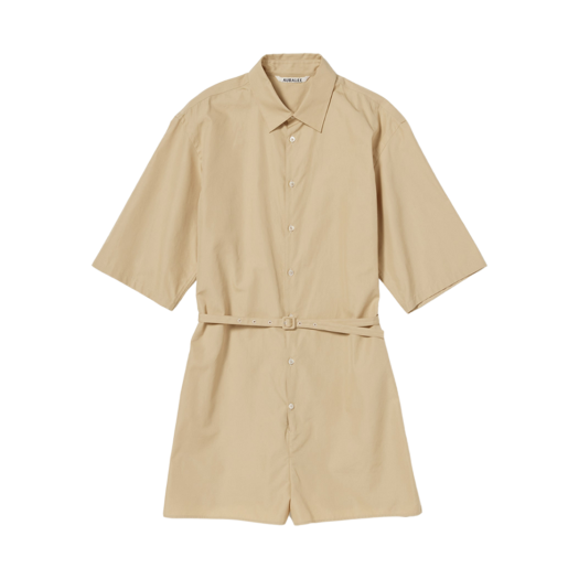 サロペット・オーバーオール・オールインワン auralee HIGH COUNT FINX OX JUMP SUIT Auralee High Count Finx Ox Shorts in Beige Curated at Jake