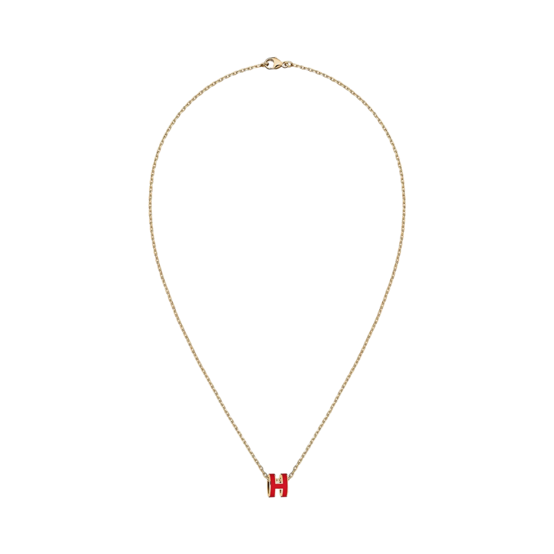 (W) 에르메스 미니 팝아슈 펜던트 골드 하드웨어 & 루즈 비프((W) Hermes Mini Pop H Pendant Gold & Rouge Vif) - 1