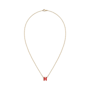 (W) Hermes Mini Pop H Pendant Gold & Rouge Vif