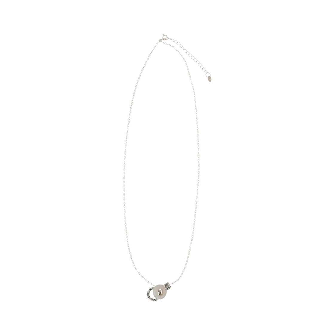 엔프프 화이트 펜던트 레이어링 넥클리스