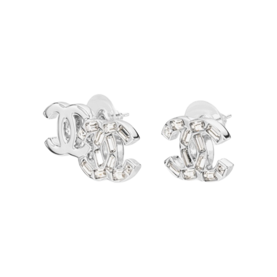 (W) 샤넬 이어링 메탈 디아만테 & 실버 크리스탈((W) Chanel Earrings Metal Diamantes & Silver Crystal) - 2