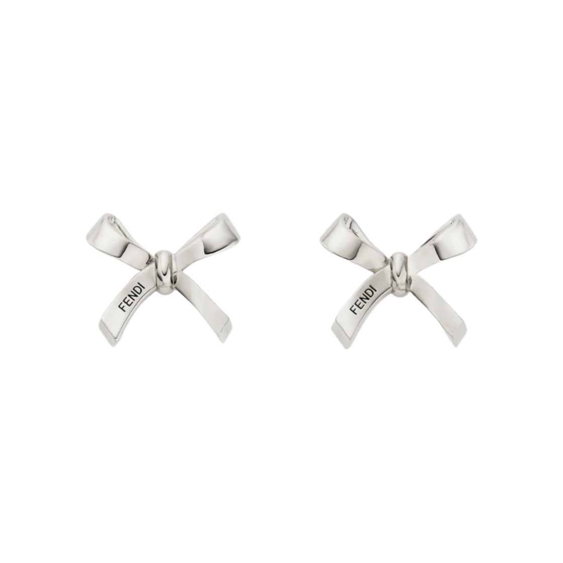 (W) 펜디 보우 이어링 실버((W) Fendi Bow Earrings Silver) - 1
