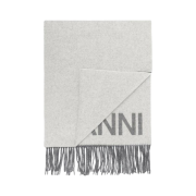 Ganni Fringed Wool Scarf Paloma Melange