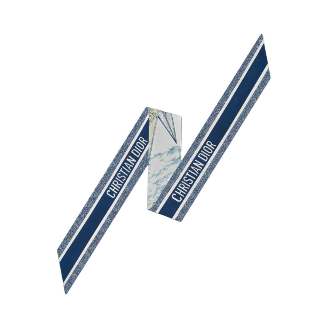 (W) 디올 리브 드 인피니 미차 스카프 실크 트윌 블루 멀티컬러((W) Dior Reve D'Infini Mitzah Scarf Silk Twill Blue Multicolor) - 2