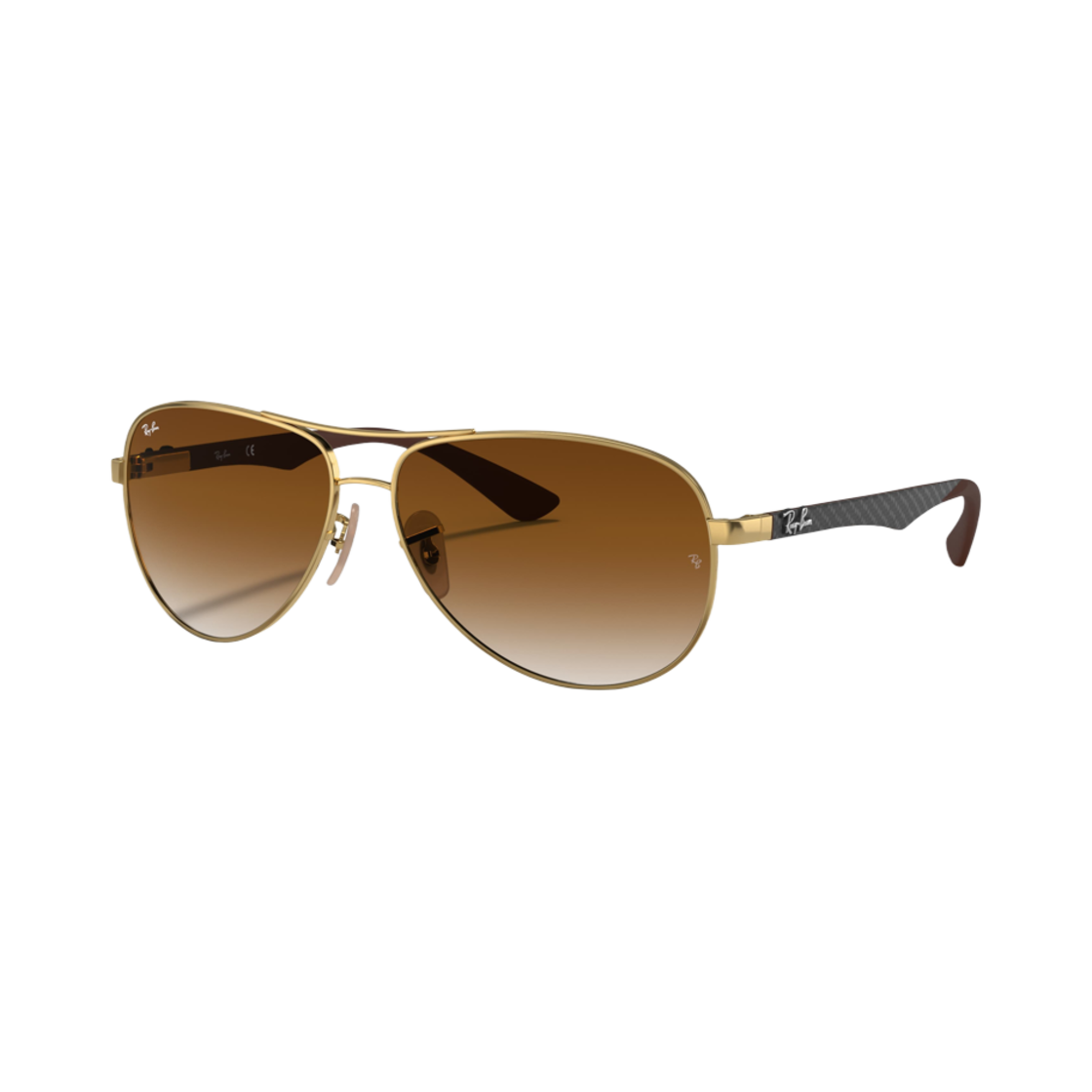 레이밴 카본 파이버 폴리쉬드 골드 프레임 라이트 브라운 그라디언트 렌즈(Ray-Ban Carbon Fibre Polished Gold Frame Light Brown Gradient Lenses) - 1