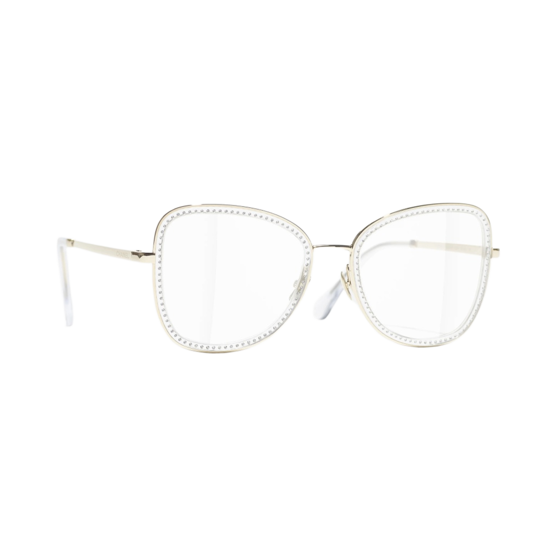 샤넬 스퀘어 프레임 메탈 스트라스 & 골드(Chanel Square Eyeglasses Metal Strass & Gold) - 2