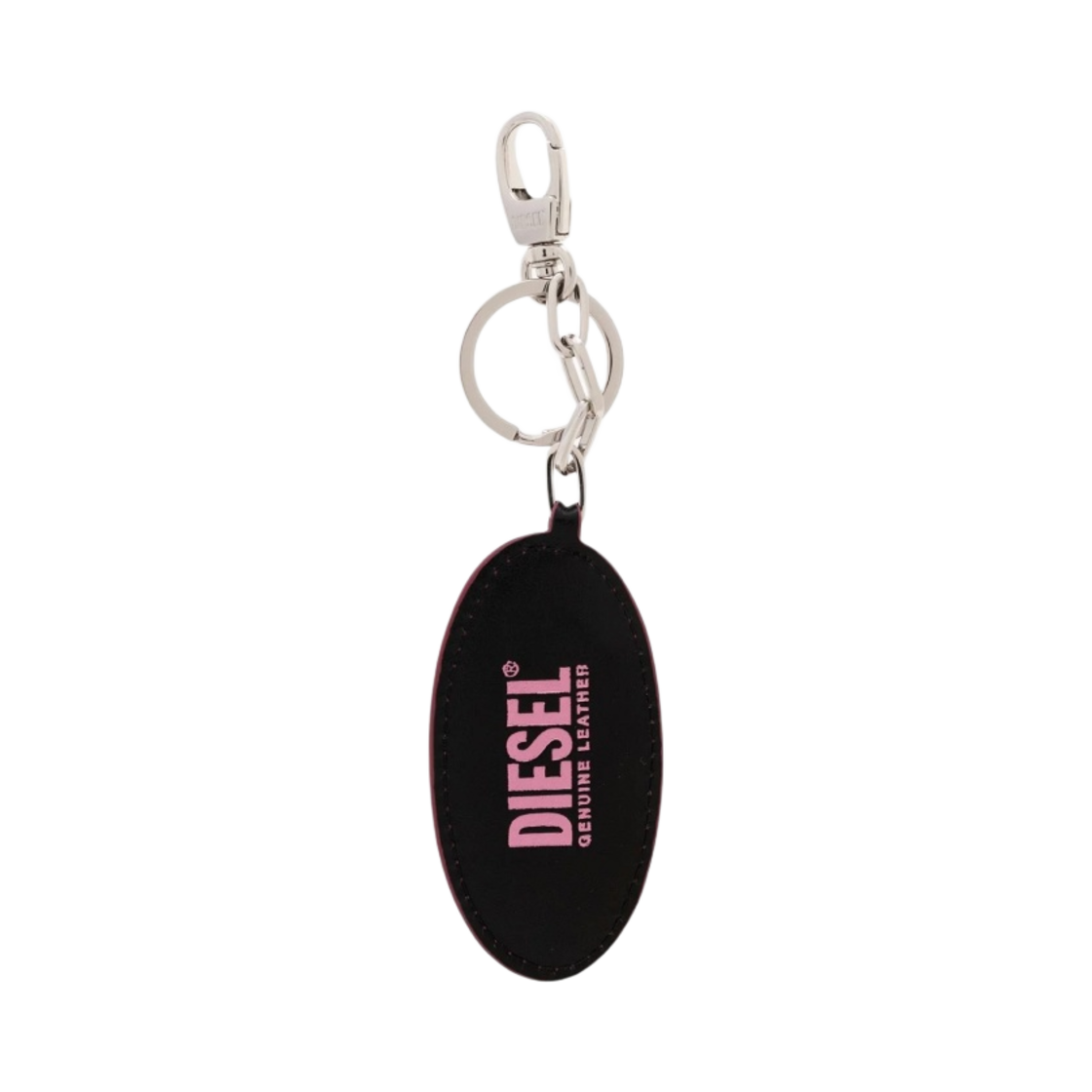 디젤 홀리 D 미러 레더 로고 플라크 키링 핑크(Diesel Holy D Mirror Leather Logo Plaque Keyring Pink) - 2