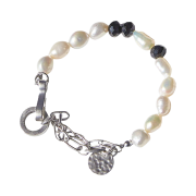 Haleine Pearl Metal Mix Bracelet Black