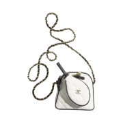 Chanel Clutch with Chain Cotton Canvas Calfskin & Gold Blue White