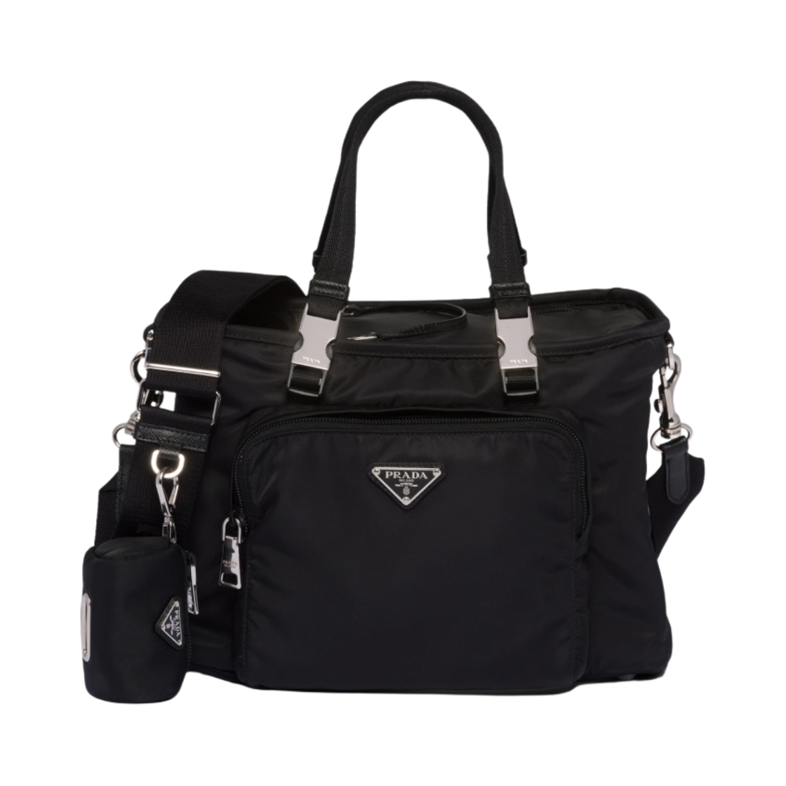 프라다 리나일론 사피아노 레더 펫 백 블랙(Prada Re-Nylon and Saffiano Leather Pet Bag Black) - 1