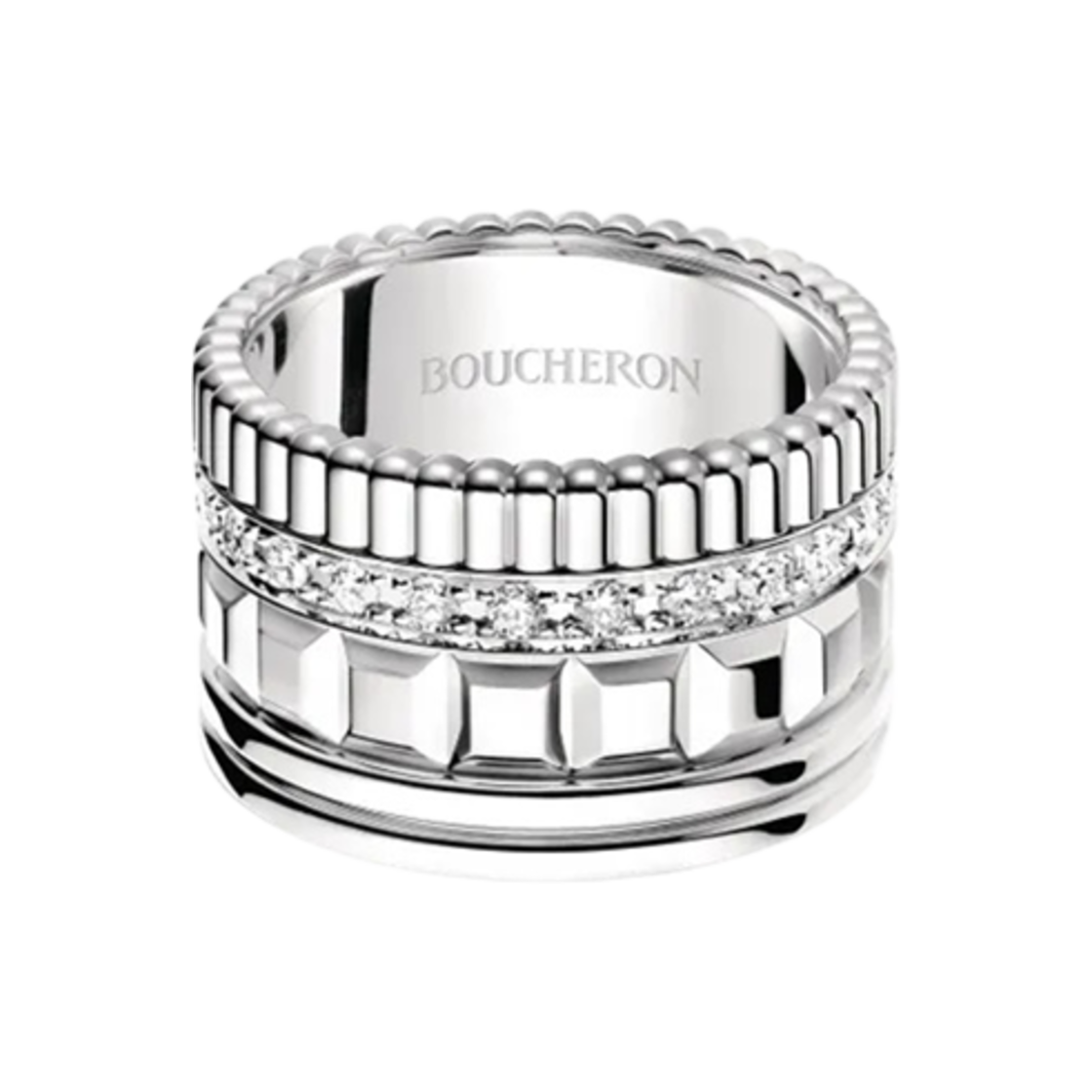 부쉐론 콰트로 레디언트 에디션 링 18K 화이트 골드 다이아몬드(Boucheron Quatre Radiant Edition Ring 18K White Gold Diamond)