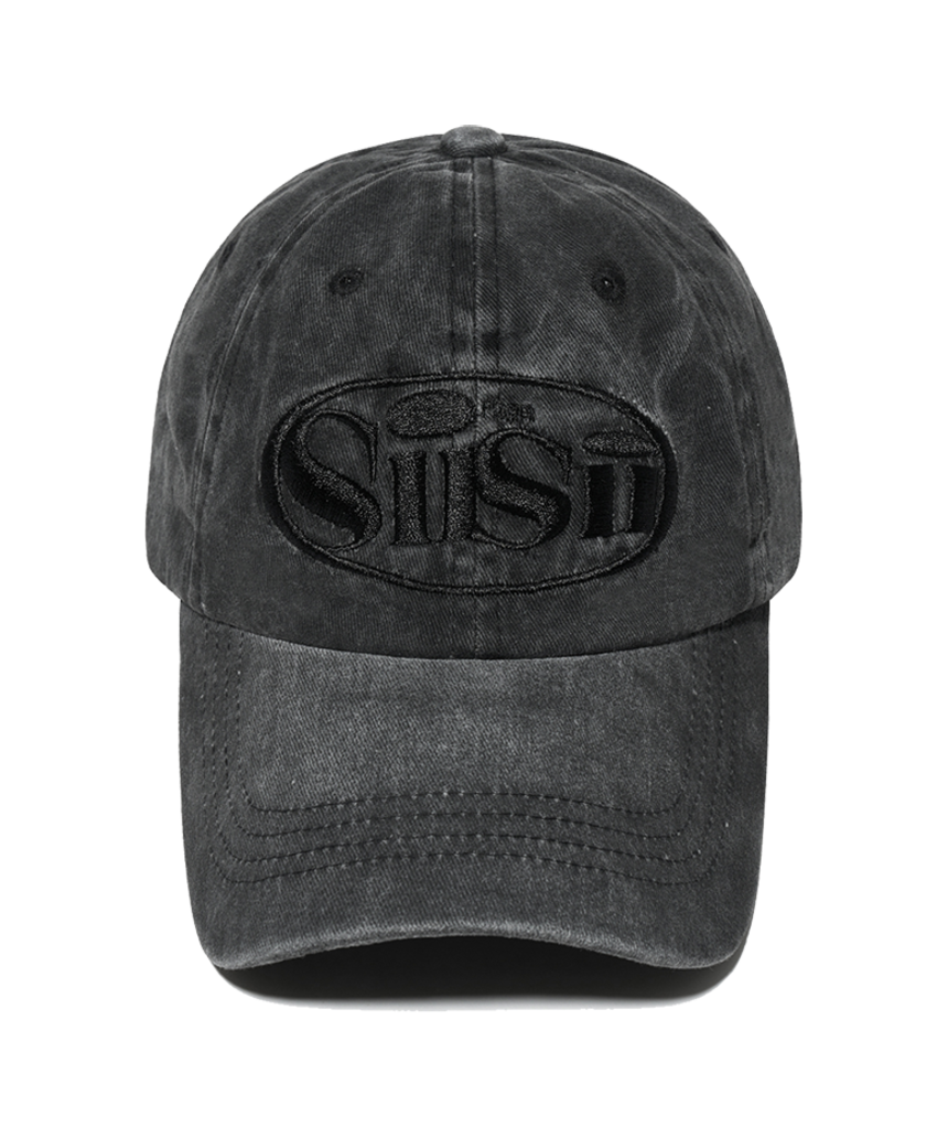 P241AO004BK pagesiisii Oval Logo Pigment Ball Cap Black