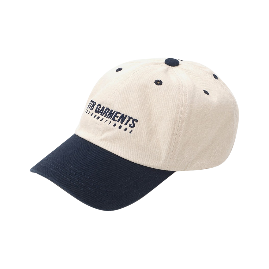 Q4MMHT001INY QT8 GARMENTS BN I.T Logo Ball Cap Black Ivory/Navy